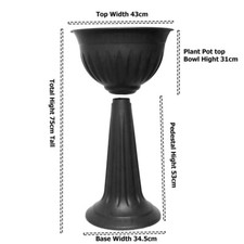Black Urn Plant Pot Outdoor