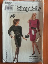 Simplicity 8864 Sewing pattern Ladies fitted dress asymmetrical front peplum 10