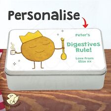 Personalised tin, digestive biscuit tin, novelty gift for christmas birthdays