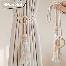Wooden Beaded Curtain Tieback