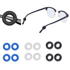 12X Eyeglasses Ear Grip Temple Tips Eyewear Retainer,-6 Pairs(Black,clear,Blue)