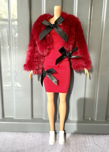 Barbie doll 3pc outfit - red, &