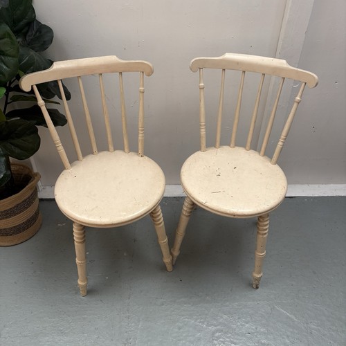 Pair antique painted - of,