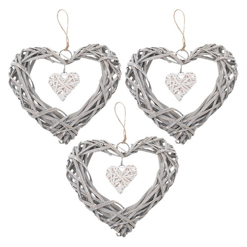 Pcs wicker heart wreath - wicker,