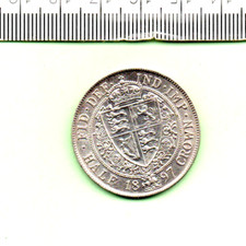 1897 OLD HEAD VICTORIA GENUINE UNC- ROYAL MINT 92.5% SILVER HALFCROWN (1505)