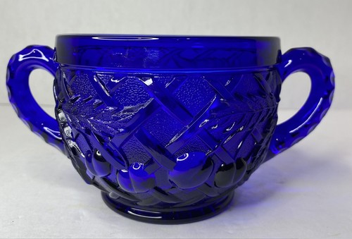 Cobalt blue glass bowl handles - cobalt,