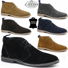 Mens Real Leather Casual Retro