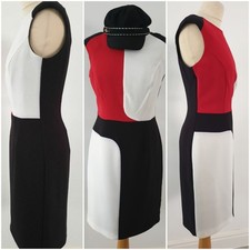 Vintage 1960s Mod Style Colour Block Shift Dress UK 12  GOODWOOD 
