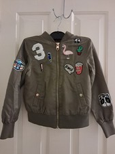 H &M Girl Age 9-10 Girls Mofif Bage Khaki Padded Jacket/coat