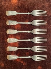 Antique,Nevada Silver D&A  ( Daniel And Arter,1920-30) Set Of 6 Forks 