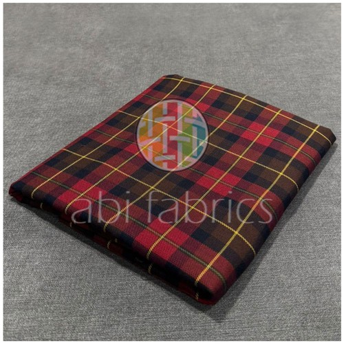 Red wallace tartan fabric - red,