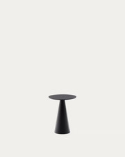 Kave Home Wilshire side table, frosted tempered glass, steel with matt black