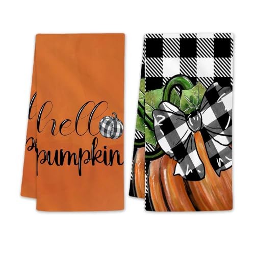 Pumpkin towel 18x26 - pumpkin,
