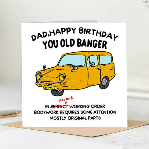 Funny dad birthday - card, –
