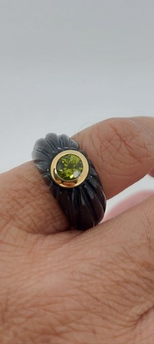 Onyx faceted peridot 14k - faceted,