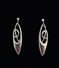 ORTAK Malcolm Gray Sterling Silver Art Nouveau  Knot Dangle /  Drop Earrings 