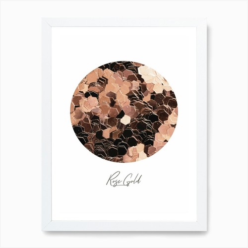 Rose gold circle art - art, print