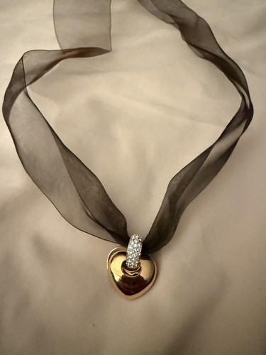 Vtg swarovski heart pendant - swarovski,