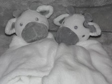 Moon and Stars giraffe comforter soft toy TWO white cow blankie