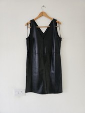 Woman's black faux leather
