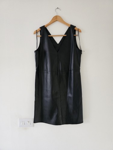 Woman black faux leather - faux,