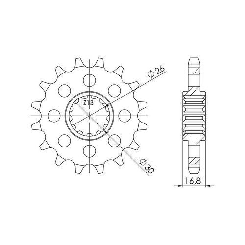 Sgr sprocket p530 d16 - sgr, p530-d16