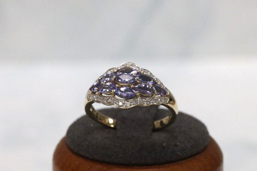 9ct yellow gold qvc tanzanite - yellow,