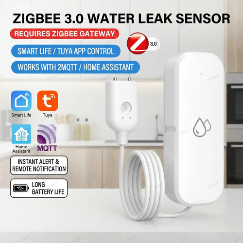 Zigbee water leak sensor alarm - leak,