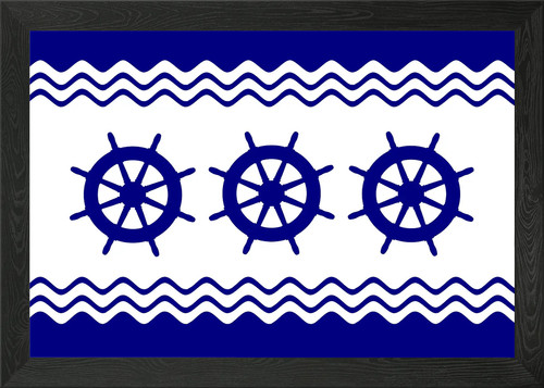 Navy blue white ship helm - blue,