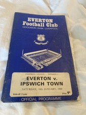 Everton v Ipswich Town Programme 18 Jan 1969 68/69 Season