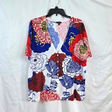 Talbots Woman White Blue Red