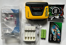 Sony Walkman Sport WM-BF59 Cassette Player & AM/FM Radio Complete Bundle VGC&PWO