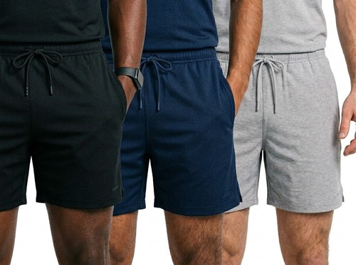 Mens strech fleece shorts with - mens,