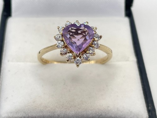 9ct gold hallmarked amethyst - gold,