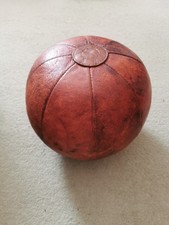 Edwardian Leather Medicine Ball In pristine condition . Cleaned treated Leather.
