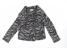 Kaliko Womens Grey Animal Print Jacket Size 14 Button