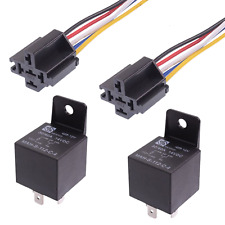 2 x 12V Automotive Changeover Relay 40A 5-Pin with Socket Holders Auto Car
