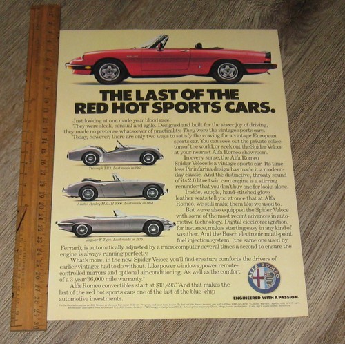 Alfa romeo car 1986 spider - alfa, ad