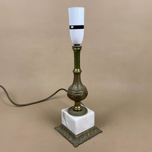 Marble table lamp brass - lamp,