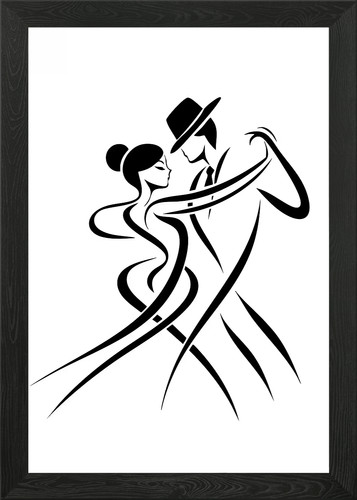 Elegant tango dancers black - dancers,