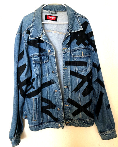 Denim jacket men wrangler - denim,