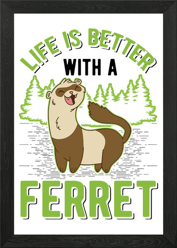Ferret lover framed wall art - ferret,