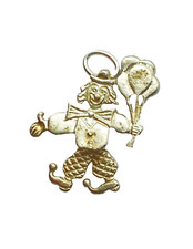Lovely Articulated Silver Clown Pendant / Charm