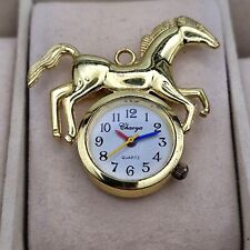 Retro Yellow Gold Tone/ Plated Horse Pendant/ Keychain Hanging Quartz Watch