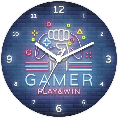 Video game clock neon style - clock,