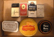 MIXED LOT OF FOUR CIGARETTE PACKETS & THREE TOBACCO TINS