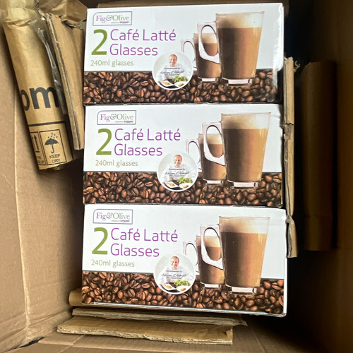 Fig olive latte glasses - fig, 2x