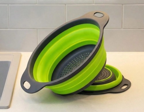 Collapsible silicone colander - collapsible,