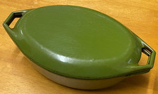 Copco Denmark Dutch Oven Green Enameled Cast Iron Oval Lidded O1 Model Pot