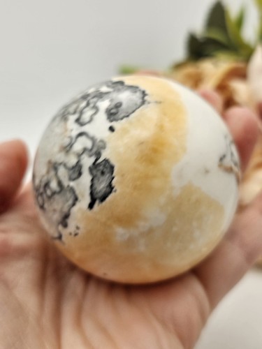 Orange banded calcite - calcite, sphere